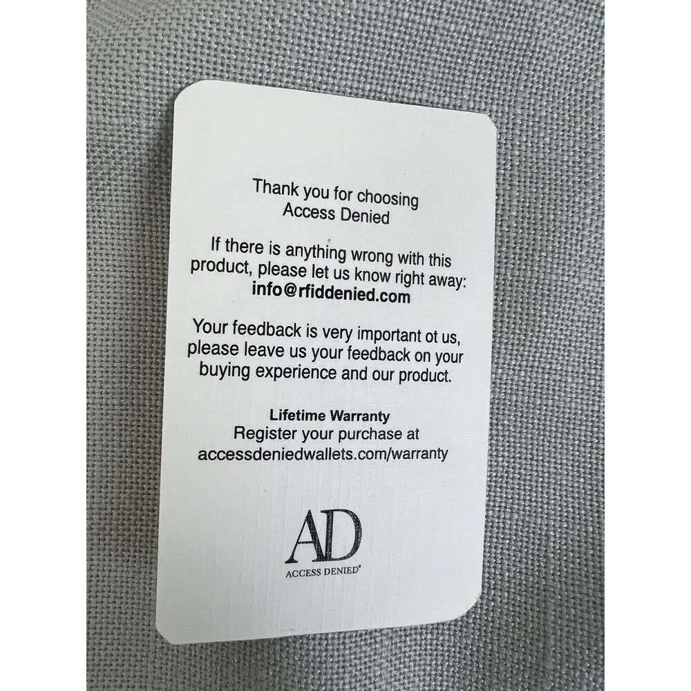 Access Denied Wallet Gray Unisex Slim Credit Card Holder RFID Security Gift